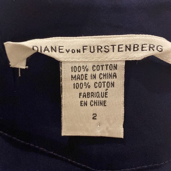 DIANE VON FÜRSTENBERG COTTON NAVY GORGEOUS TOP - Picture 9 of 13